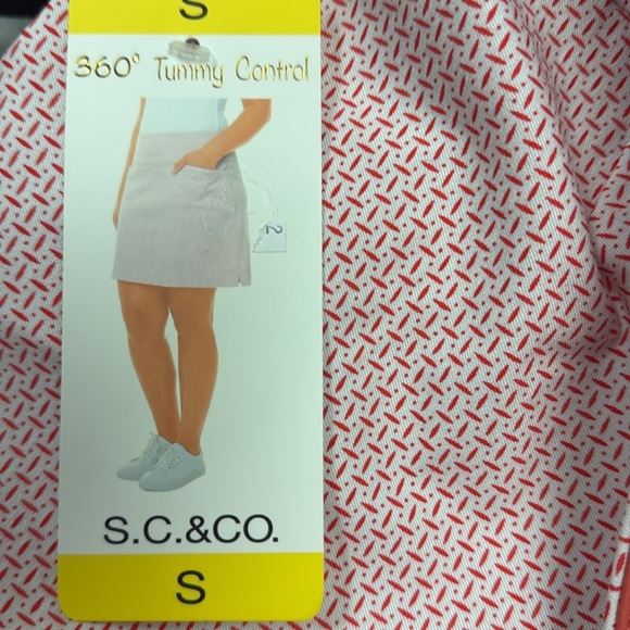 S.C. & C0. Tummy Control Skort Small Coral Print Pockets New With Tags - Picture 10 of 13